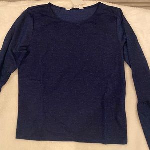 H&M blue glitter top girls